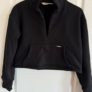 Women's Black Quarter-Zip Sweatshirt